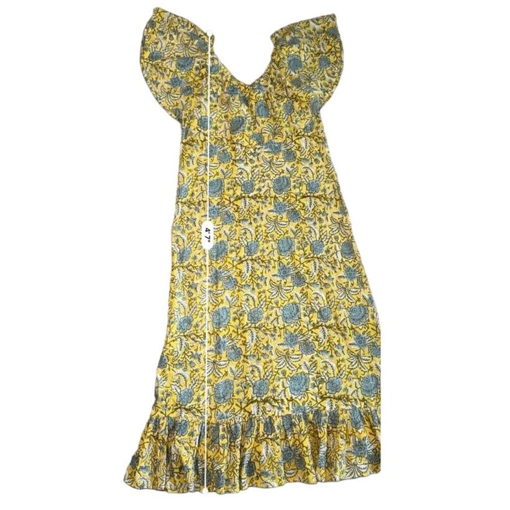 Mille Resort & Travel Juliet Dress Floral Womens XS Boho Ruffle‎ Maxi Organic - Picture 5 of 12